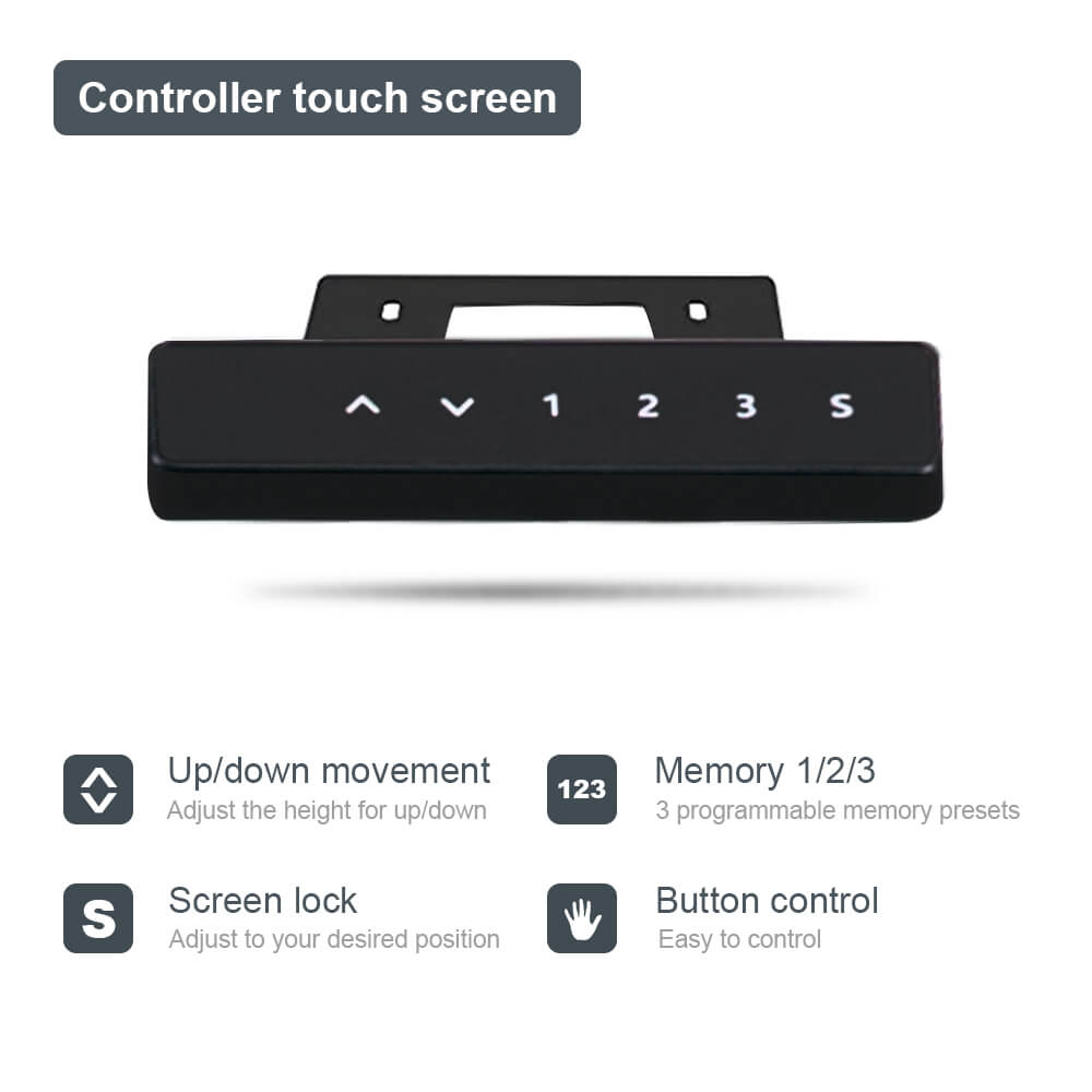 Height Adjustable Touch Pannel Three Segments Square Tube Dual Motor Lift-up Three Segments Standing Desk